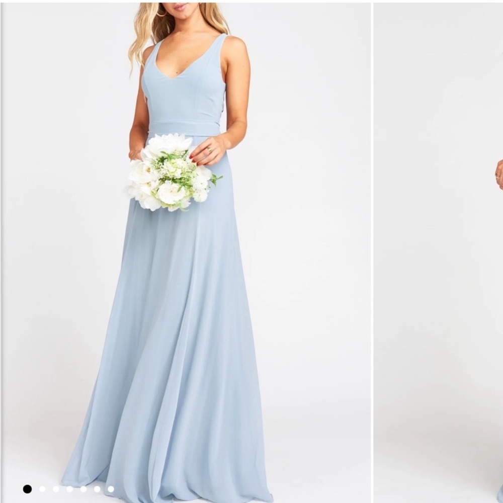 Show me your mumu blue bridesmaids Chiffon maxi dress size large